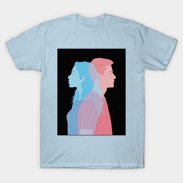 Pink and Cyan T-Shirt by Empty.Illustration